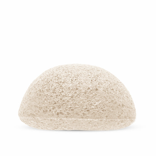 Konjac facial sponge in white.